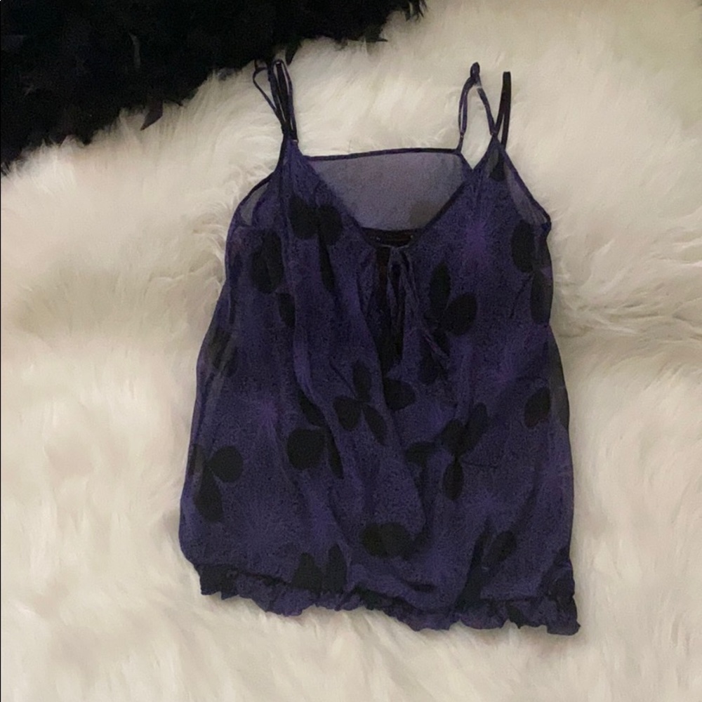 Purple and Black Flower Top.
